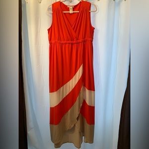 Studio One, M, faux wrap hem, maxi, worn 2x’s